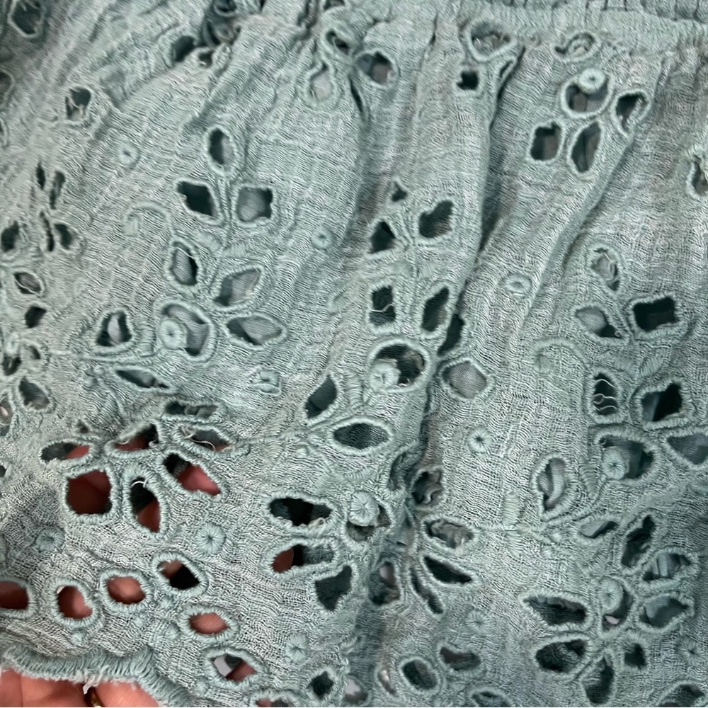 Free People Light Blue Lace Crop Top - Picture 4 of 7